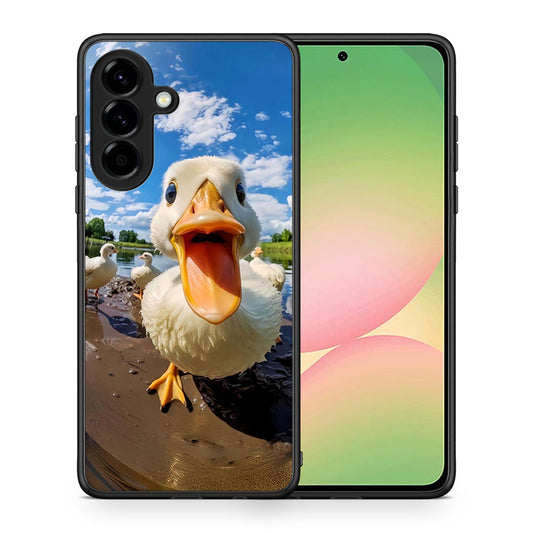 Θήκη Samsung Galaxy A56 Duck Face από τη Smartfits με σχέδιο στο πίσω μέρος και μαύρο περίβλημα | Samsung Galaxy A56 Duck Face case with colorful back and black bezels
