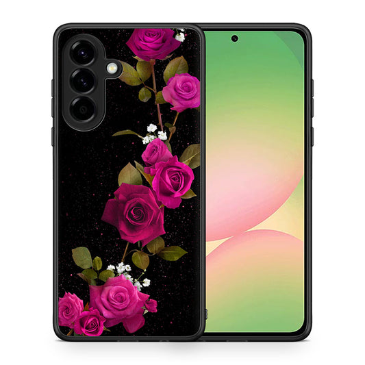 Θήκη Samsung Galaxy A56 Red Roses Flower από τη Smartfits με σχέδιο στο πίσω μέρος και μαύρο περίβλημα | Samsung Galaxy A56 Red Roses Flower case with colorful back and black bezels