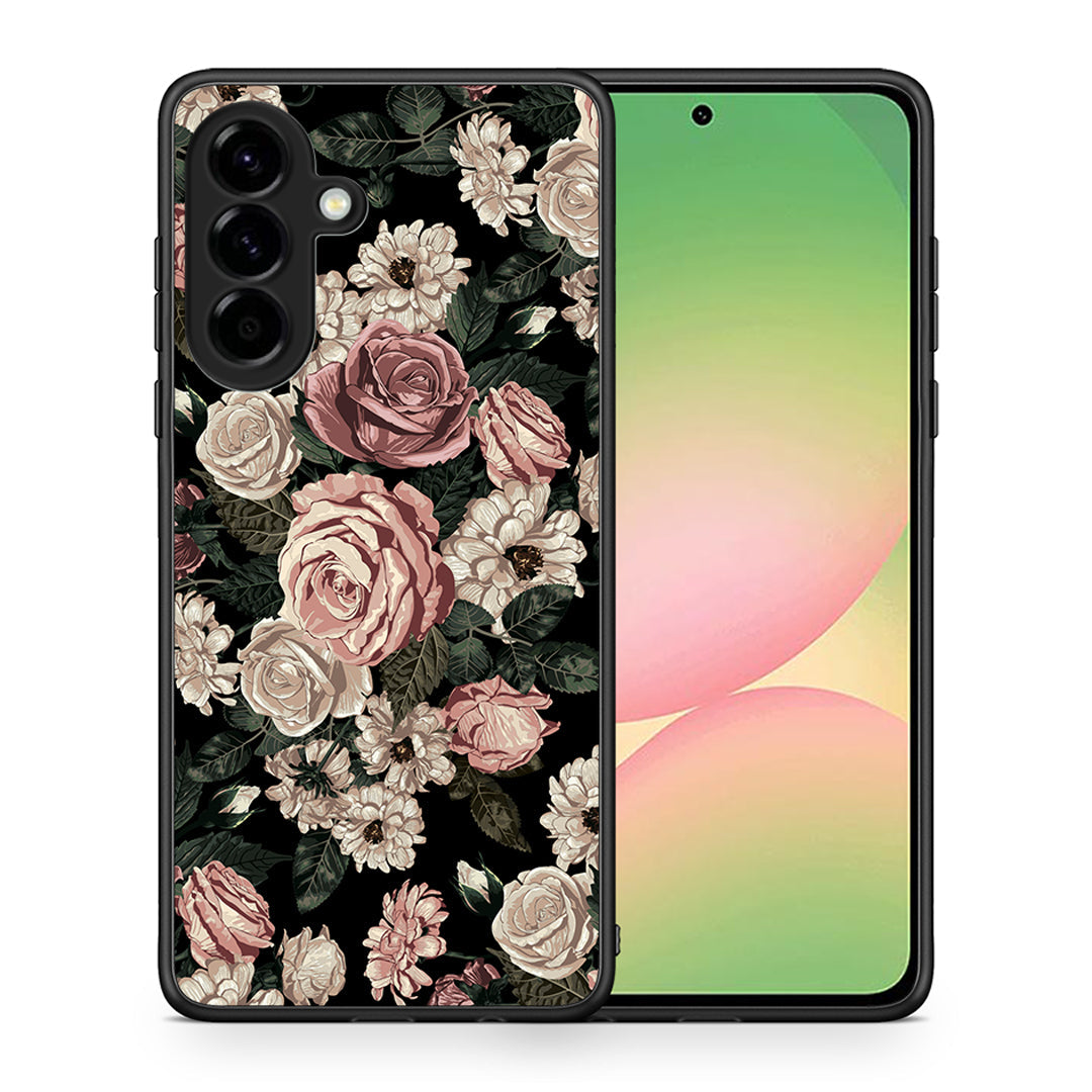 Θήκη Samsung Galaxy A56 Wild Roses Flower από τη Smartfits με σχέδιο στο πίσω μέρος και μαύρο περίβλημα | Samsung Galaxy A56 Wild Roses Flower case with colorful back and black bezels