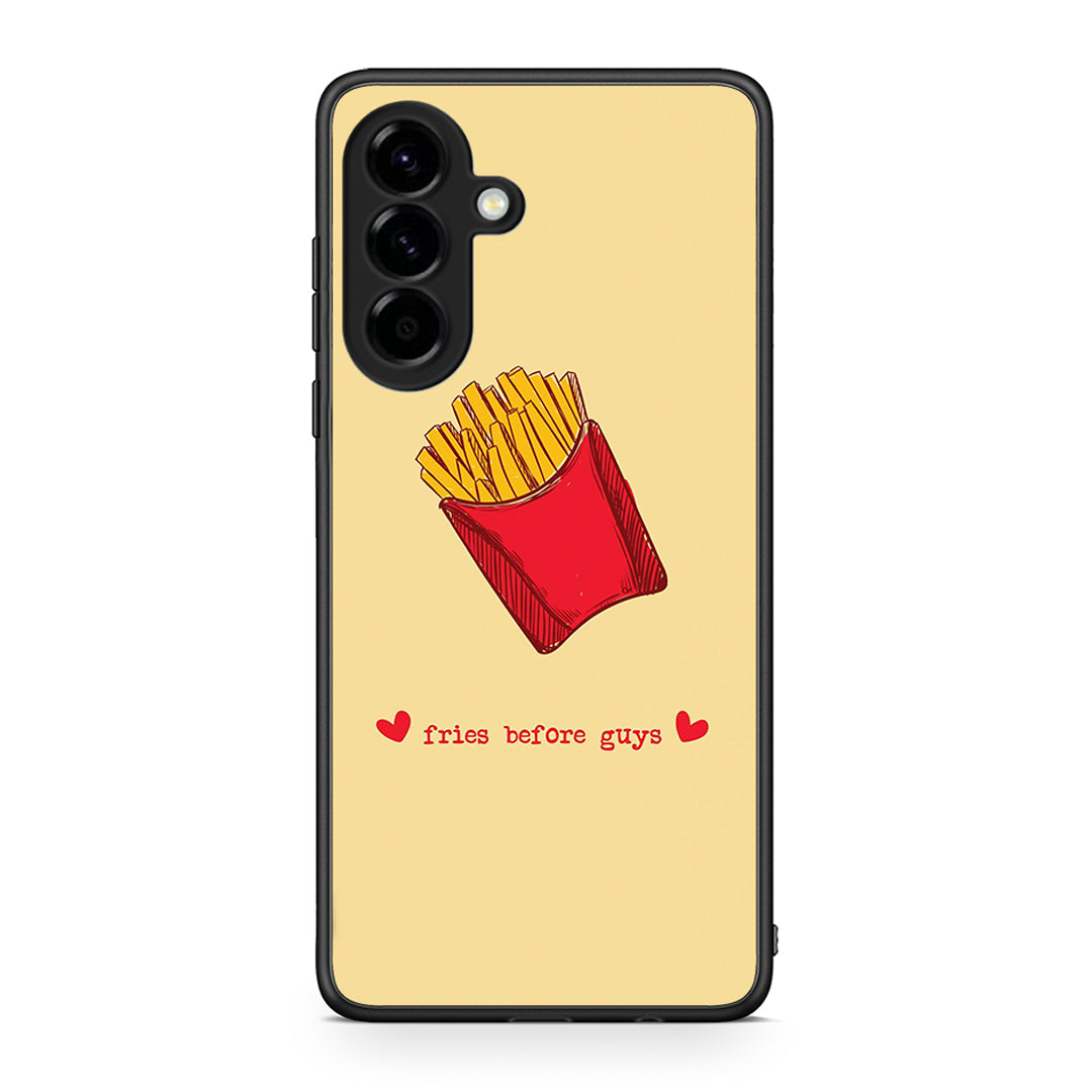 Samsung Galaxy A56 Fries Before Guys Θήκη Αγίου Βαλεντίνου από τη Smartfits με σχέδιο στο πίσω μέρος και μαύρο περίβλημα | Smartphone case with colorful back and black bezels by Smartfits