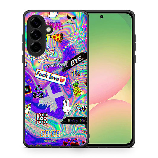 Θήκη Samsung Galaxy A56 Game Over από τη Smartfits με σχέδιο στο πίσω μέρος και μαύρο περίβλημα | Samsung Galaxy A56 Game Over case with colorful back and black bezels