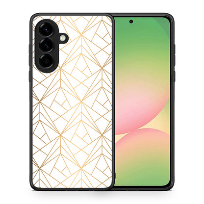 Θήκη Samsung Galaxy A56 Luxury White Geometric από τη Smartfits με σχέδιο στο πίσω μέρος και μαύρο περίβλημα | Samsung Galaxy A56 Luxury White Geometric case with colorful back and black bezels