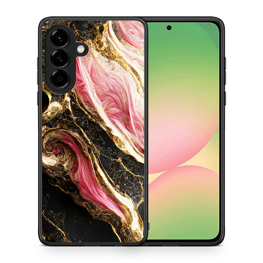 Θήκη Samsung Galaxy A56 Glamorous Pink Marble από τη Smartfits με σχέδιο στο πίσω μέρος και μαύρο περίβλημα | Samsung Galaxy A56 Glamorous Pink Marble case with colorful back and black bezels