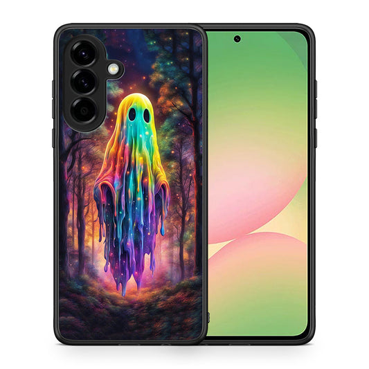 Θήκη Samsung Galaxy A56 Halloween Ghost από τη Smartfits με σχέδιο στο πίσω μέρος και μαύρο περίβλημα | Samsung Galaxy A56 Halloween Ghost case with colorful back and black bezels