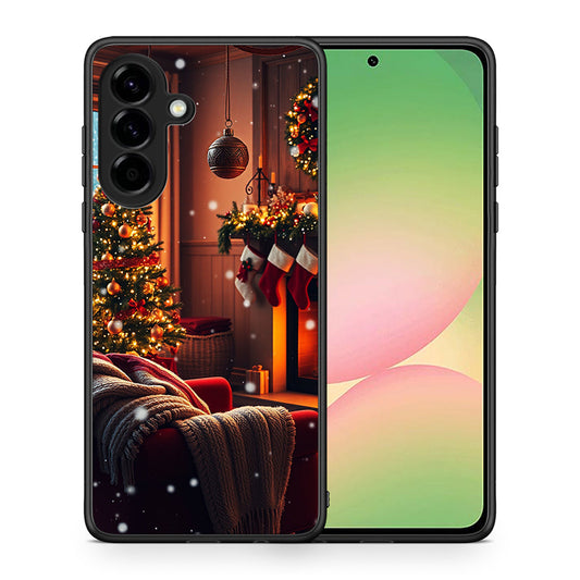 Θήκη Samsung Galaxy A56 Home For Christmas από τη Smartfits με σχέδιο στο πίσω μέρος και μαύρο περίβλημα | Samsung Galaxy A56 Home For Christmas case with colorful back and black bezels