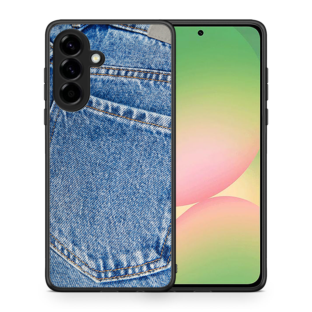 Θήκη Samsung Galaxy A56 Jeans Pocket από τη Smartfits με σχέδιο στο πίσω μέρος και μαύρο περίβλημα | Samsung Galaxy A56 Jeans Pocket case with colorful back and black bezels