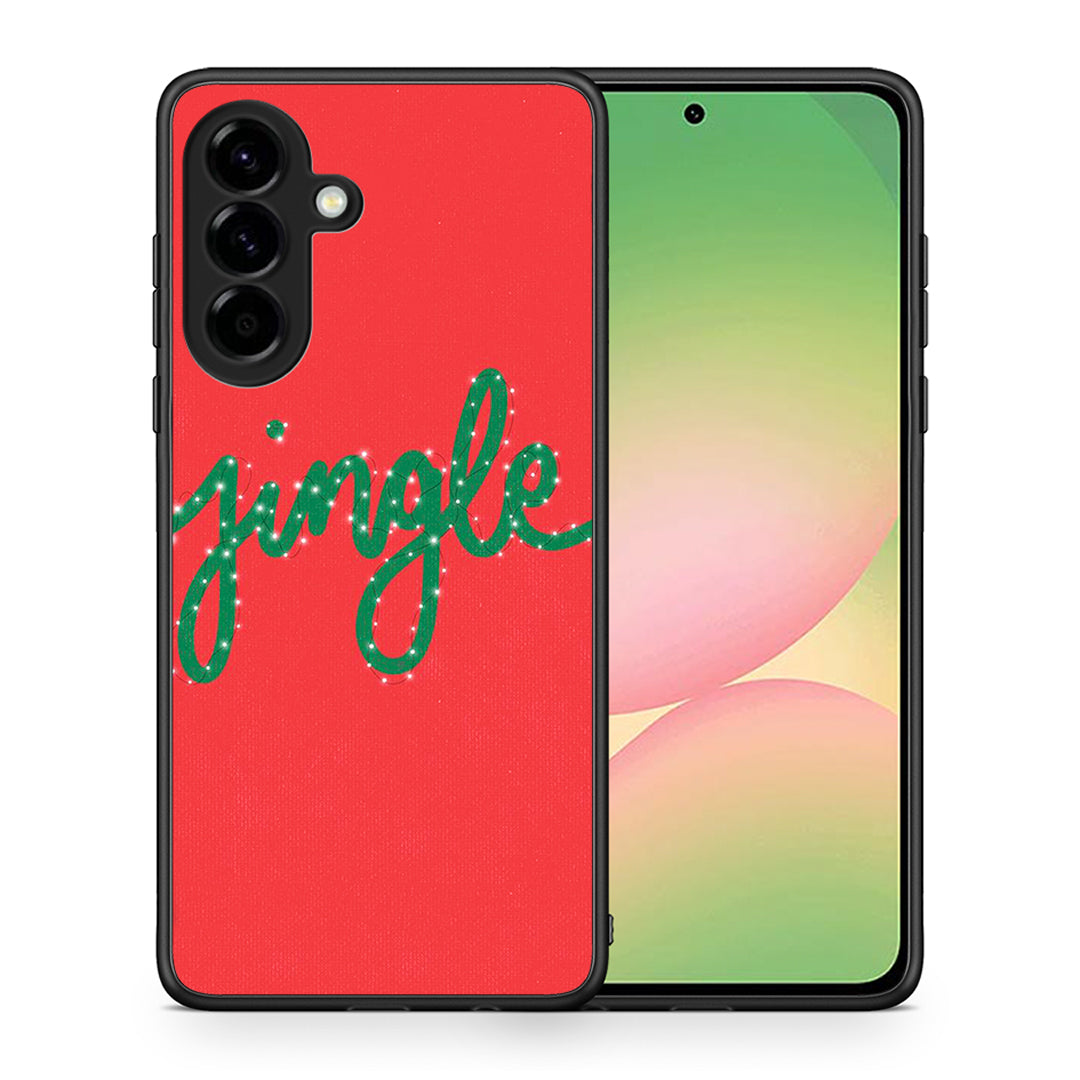 Θήκη Samsung Galaxy A56 Jingle Xmas από τη Smartfits με σχέδιο στο πίσω μέρος και μαύρο περίβλημα | Samsung Galaxy A56 Jingle Xmas case with colorful back and black bezels