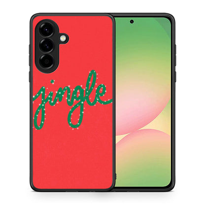 Θήκη Samsung Galaxy A56 Jingle Xmas από τη Smartfits με σχέδιο στο πίσω μέρος και μαύρο περίβλημα | Samsung Galaxy A56 Jingle Xmas case with colorful back and black bezels