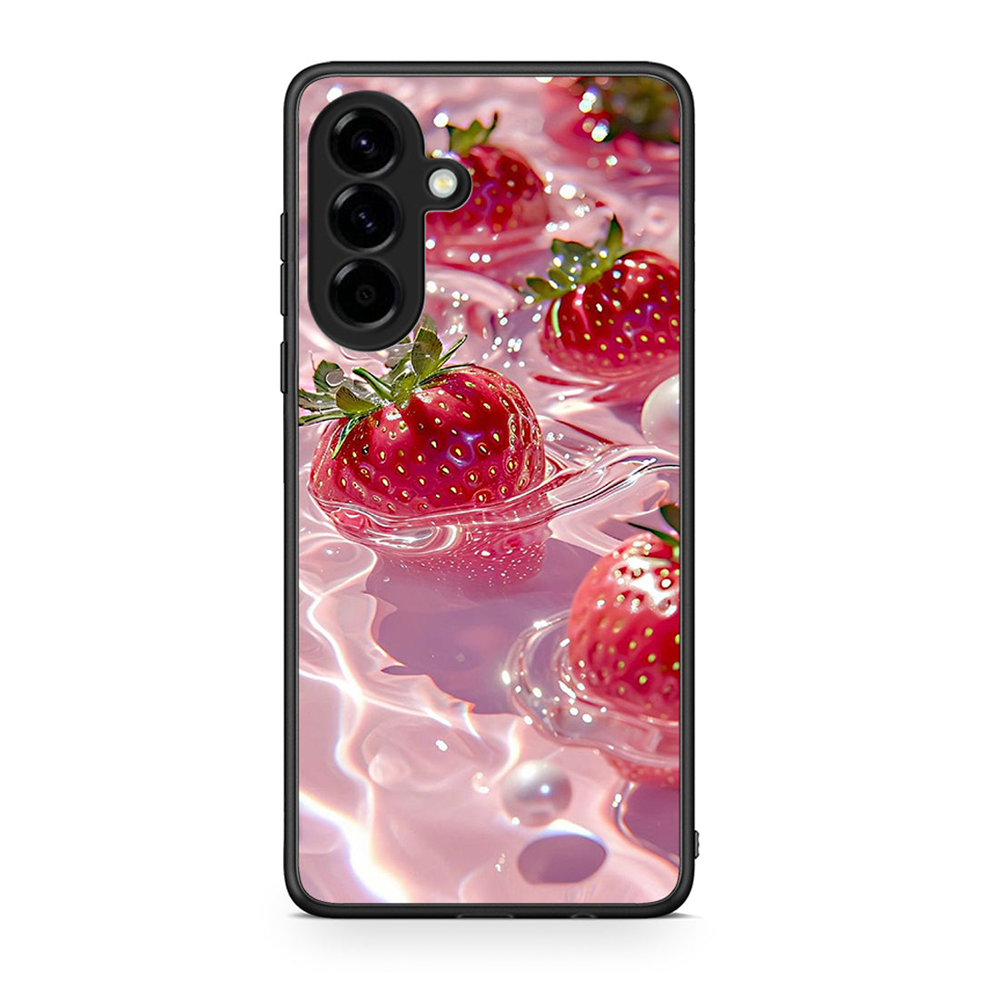 Samsung Galaxy A56 Juicy Strawberries θήκη από τη Smartfits με σχέδιο στο πίσω μέρος και μαύρο περίβλημα | Smartphone case with colorful back and black bezels by Smartfits