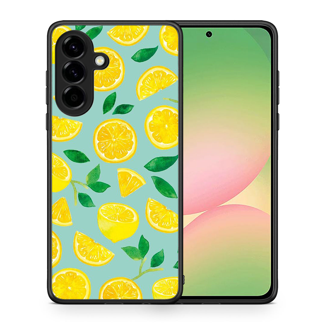 Θήκη Samsung Galaxy A56 Lemons από τη Smartfits με σχέδιο στο πίσω μέρος και μαύρο περίβλημα | Samsung Galaxy A56 Lemons case with colorful back and black bezels