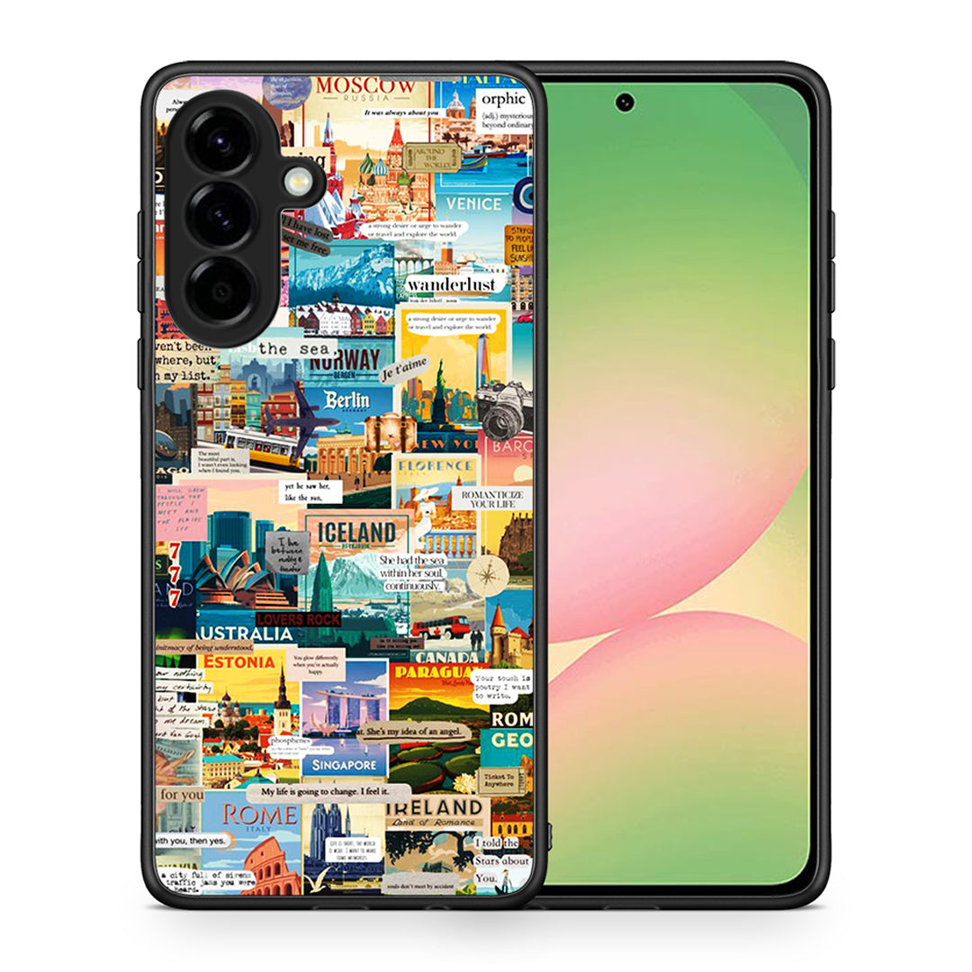 Θήκη Samsung Galaxy A56 Live To Travel από τη Smartfits με σχέδιο στο πίσω μέρος και μαύρο περίβλημα | Samsung Galaxy A56 Live To Travel case with colorful back and black bezels