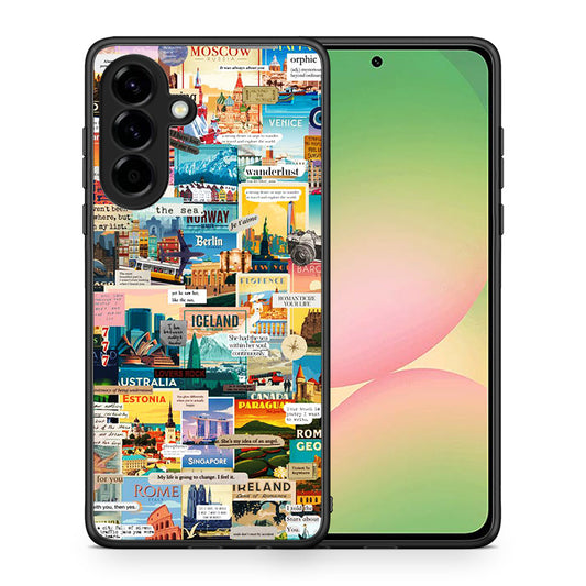 Θήκη Samsung Galaxy A56 Live To Travel από τη Smartfits με σχέδιο στο πίσω μέρος και μαύρο περίβλημα | Samsung Galaxy A56 Live To Travel case with colorful back and black bezels