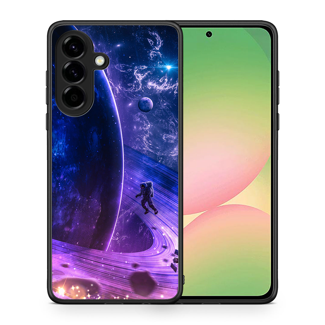 Θήκη Samsung Galaxy A56 Lost Astronaut από τη Smartfits με σχέδιο στο πίσω μέρος και μαύρο περίβλημα | Samsung Galaxy A56 Lost Astronaut case with colorful back and black bezels