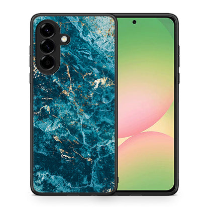 Θήκη Samsung Galaxy A56 Marble Blue από τη Smartfits με σχέδιο στο πίσω μέρος και μαύρο περίβλημα | Samsung Galaxy A56 Marble Blue case with colorful back and black bezels