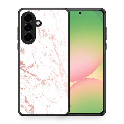 Θήκη Samsung Galaxy A56 Pink Splash Marble από τη Smartfits με σχέδιο στο πίσω μέρος και μαύρο περίβλημα | Samsung Galaxy A56 Pink Splash Marble case with colorful back and black bezels