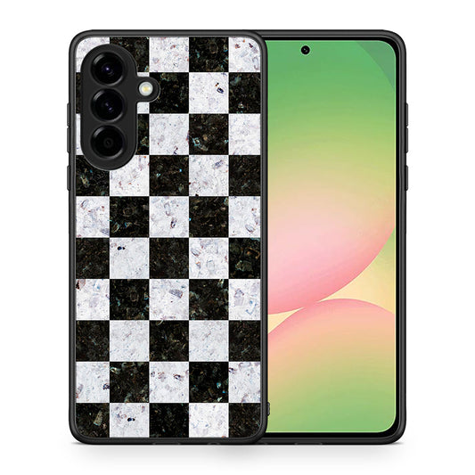 Θήκη Samsung Galaxy A56 Square Geometric Marble από τη Smartfits με σχέδιο στο πίσω μέρος και μαύρο περίβλημα | Samsung Galaxy A56 Square Geometric Marble case with colorful back and black bezels