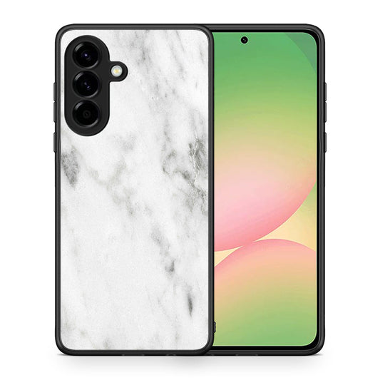 Θήκη Samsung Galaxy A56 White Marble από τη Smartfits με σχέδιο στο πίσω μέρος και μαύρο περίβλημα | Samsung Galaxy A56 White Marble case with colorful back and black bezels
