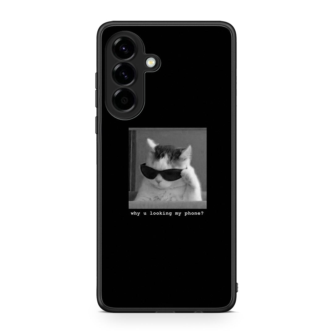 Samsung Galaxy A56 Meme Cat θήκη από τη Smartfits με σχέδιο στο πίσω μέρος και μαύρο περίβλημα | Smartphone case with colorful back and black bezels by Smartfits