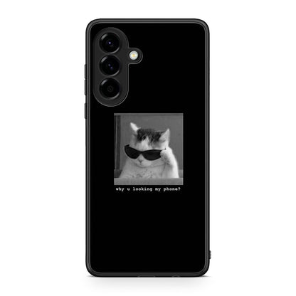 Samsung Galaxy A56 Meme Cat θήκη από τη Smartfits με σχέδιο στο πίσω μέρος και μαύρο περίβλημα | Smartphone case with colorful back and black bezels by Smartfits