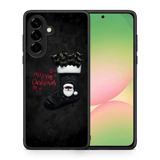 Θήκη Samsung Galaxy A56 Merry Cat Christmas από τη Smartfits με σχέδιο στο πίσω μέρος και μαύρο περίβλημα | Samsung Galaxy A56 Merry Cat Christmas case with colorful back and black bezels