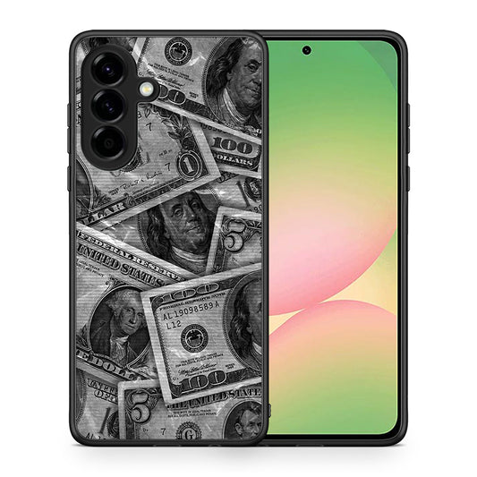 Θήκη Samsung Galaxy A56 Money Dollars από τη Smartfits με σχέδιο στο πίσω μέρος και μαύρο περίβλημα | Samsung Galaxy A56 Money Dollars case with colorful back and black bezels