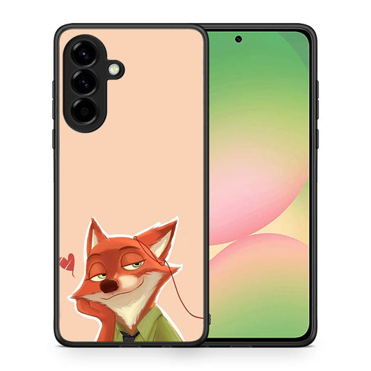 Θήκη Samsung Galaxy A56 Nick Wilde And Judy Hopps Love 1 από τη Smartfits με σχέδιο στο πίσω μέρος και μαύρο περίβλημα | Samsung Galaxy A56 Nick Wilde And Judy Hopps Love 1 case with colorful back and black bezels