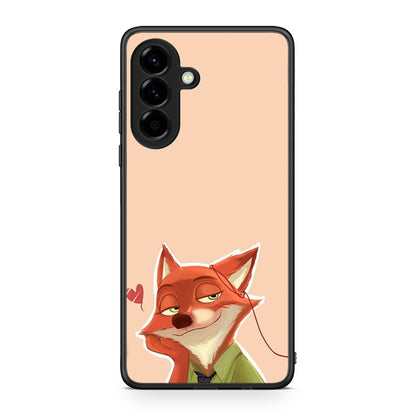 Samsung Galaxy A56 Nick Wilde And Judy Hopps Love 1 θήκη από τη Smartfits με σχέδιο στο πίσω μέρος και μαύρο περίβλημα | Smartphone case with colorful back and black bezels by Smartfits
