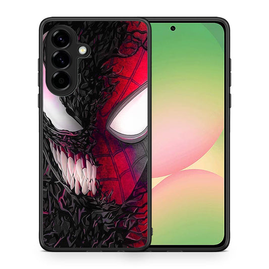 Θήκη Samsung Galaxy A56 SpiderVenom PopArt από τη Smartfits με σχέδιο στο πίσω μέρος και μαύρο περίβλημα | Samsung Galaxy A56 SpiderVenom PopArt case with colorful back and black bezels