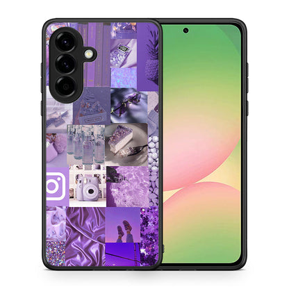 Θήκη Samsung Galaxy A56 Purple Aesthetic Collage από τη Smartfits με σχέδιο στο πίσω μέρος και μαύρο περίβλημα | Samsung Galaxy A56 Purple Aesthetic Collage case with colorful back and black bezels