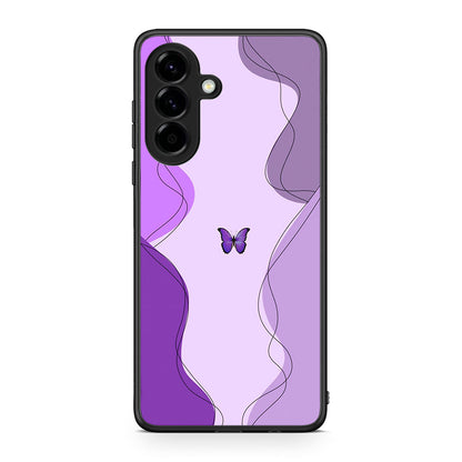 Samsung Galaxy A56 Purple Mariposa Θήκη Αγίου Βαλεντίνου από τη Smartfits με σχέδιο στο πίσω μέρος και μαύρο περίβλημα | Smartphone case with colorful back and black bezels by Smartfits