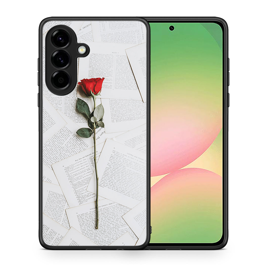Θήκη Samsung Galaxy A56 Red Rose από τη Smartfits με σχέδιο στο πίσω μέρος και μαύρο περίβλημα | Samsung Galaxy A56 Red Rose case with colorful back and black bezels