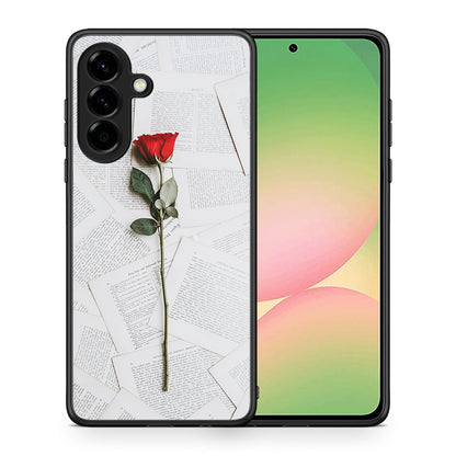 Θήκη Samsung Galaxy A56 Red Rose από τη Smartfits με σχέδιο στο πίσω μέρος και μαύρο περίβλημα | Samsung Galaxy A56 Red Rose case with colorful back and black bezels