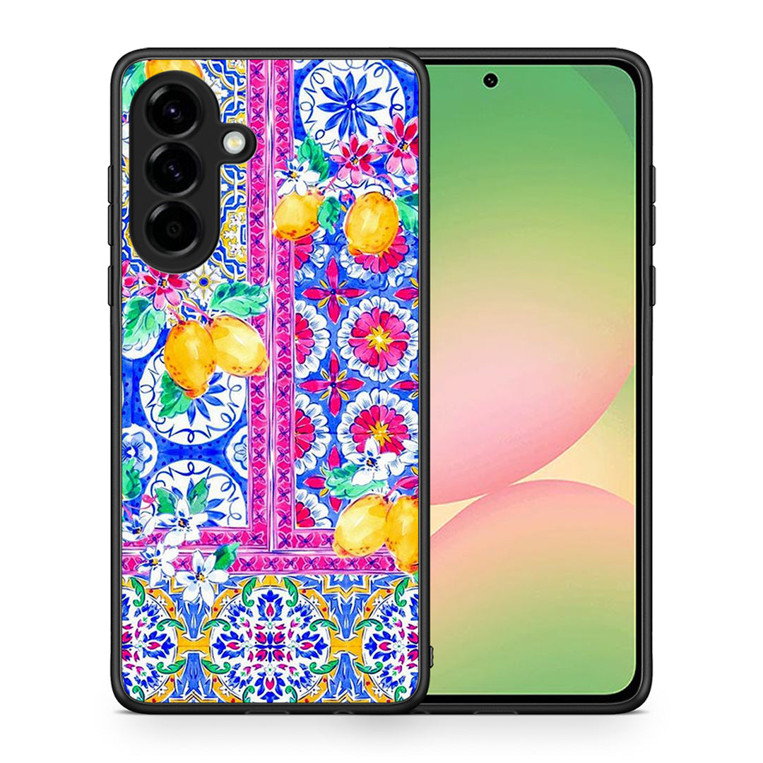 Θήκη Samsung Galaxy A56 Retro Spring από τη Smartfits με σχέδιο στο πίσω μέρος και μαύρο περίβλημα | Samsung Galaxy A56 Retro Spring case with colorful back and black bezels