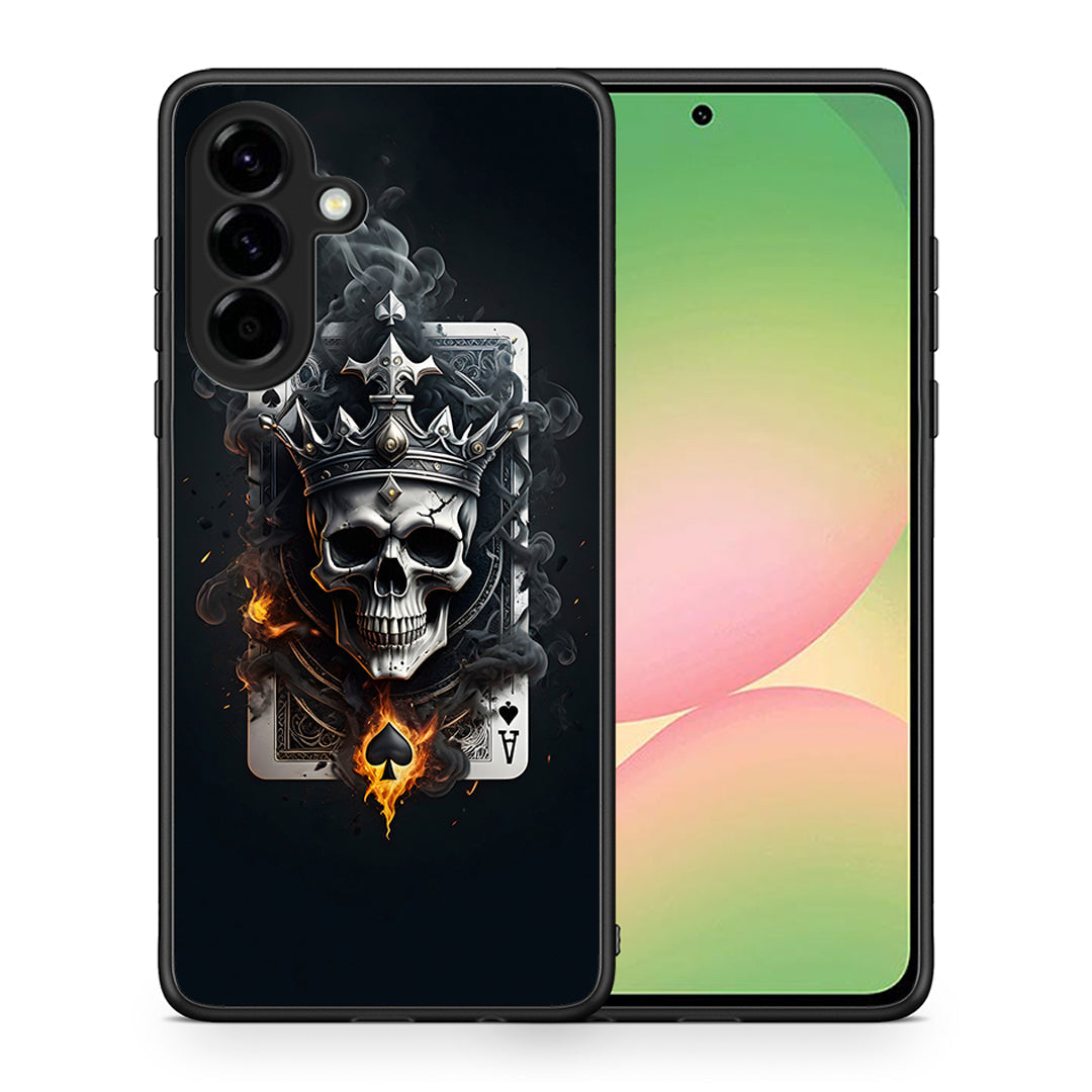 Θήκη Samsung Galaxy A56 Skull King Ace από τη Smartfits με σχέδιο στο πίσω μέρος και μαύρο περίβλημα | Samsung Galaxy A56 Skull King Ace case with colorful back and black bezels