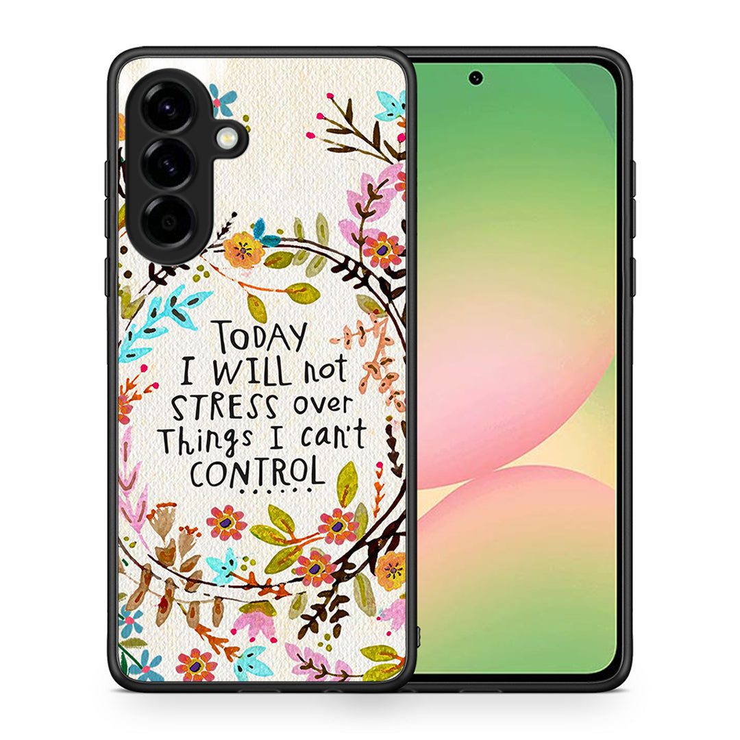 Θήκη Samsung Galaxy A56 Stress Over από τη Smartfits με σχέδιο στο πίσω μέρος και μαύρο περίβλημα | Samsung Galaxy A56 Stress Over case with colorful back and black bezels