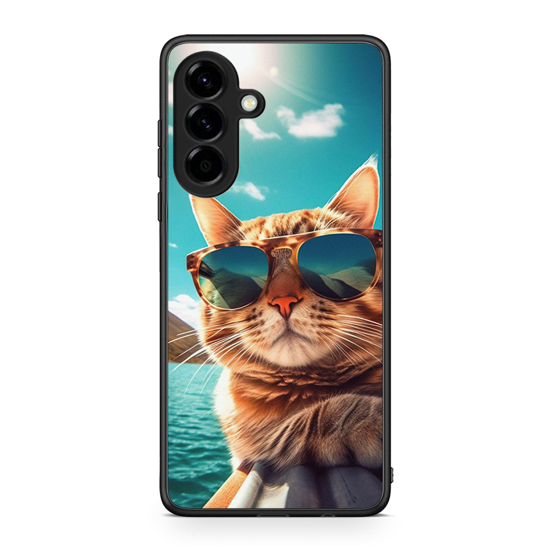 Samsung Galaxy A56 Summer Cat θήκη από τη Smartfits με σχέδιο στο πίσω μέρος και μαύρο περίβλημα | Smartphone case with colorful back and black bezels by Smartfits