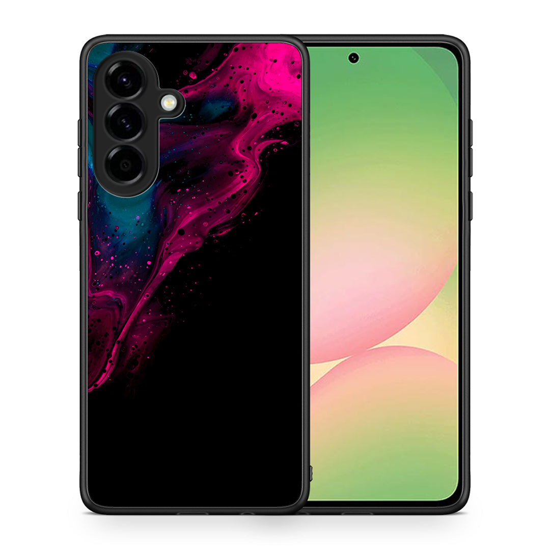 Θήκη Samsung Galaxy A56 Pink Black Watercolor από τη Smartfits με σχέδιο στο πίσω μέρος και μαύρο περίβλημα | Samsung Galaxy A56 Pink Black Watercolor case with colorful back and black bezels