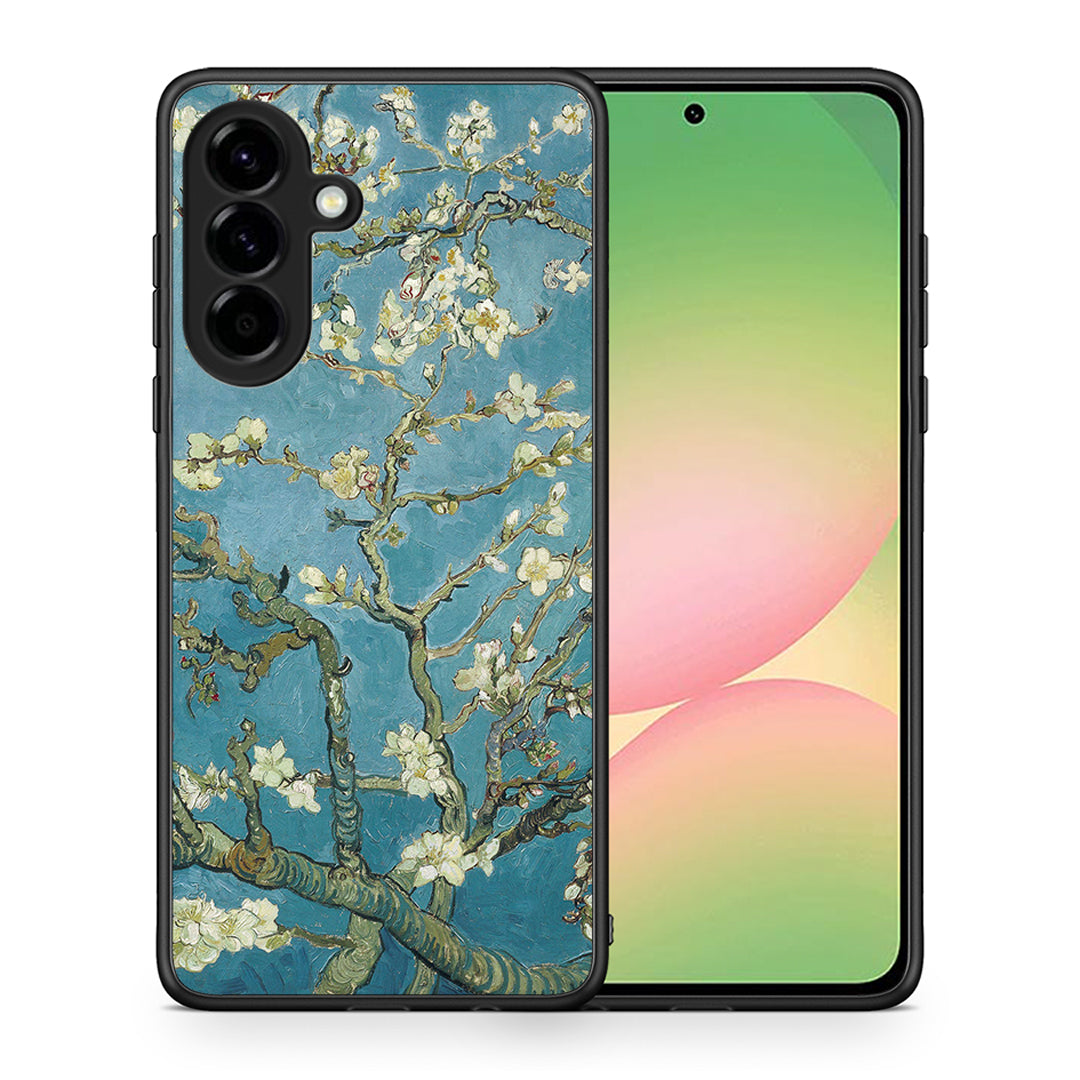 Θήκη Samsung Galaxy A56 White Blossoms από τη Smartfits με σχέδιο στο πίσω μέρος και μαύρο περίβλημα | Samsung Galaxy A56 White Blossoms case with colorful back and black bezels