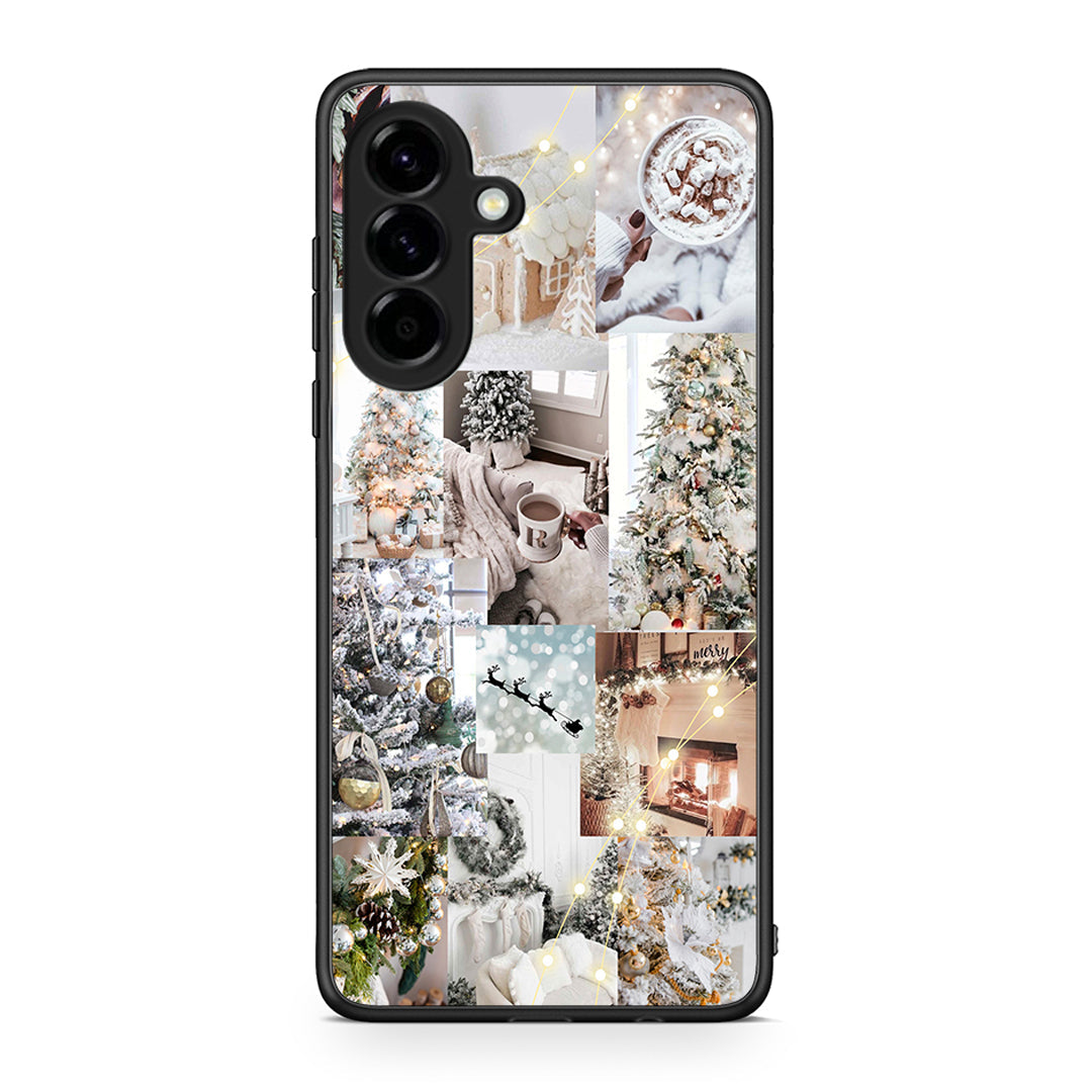Samsung Galaxy A56 White Christmas θήκη από τη Smartfits με σχέδιο στο πίσω μέρος και μαύρο περίβλημα | Smartphone case with colorful back and black bezels by Smartfits