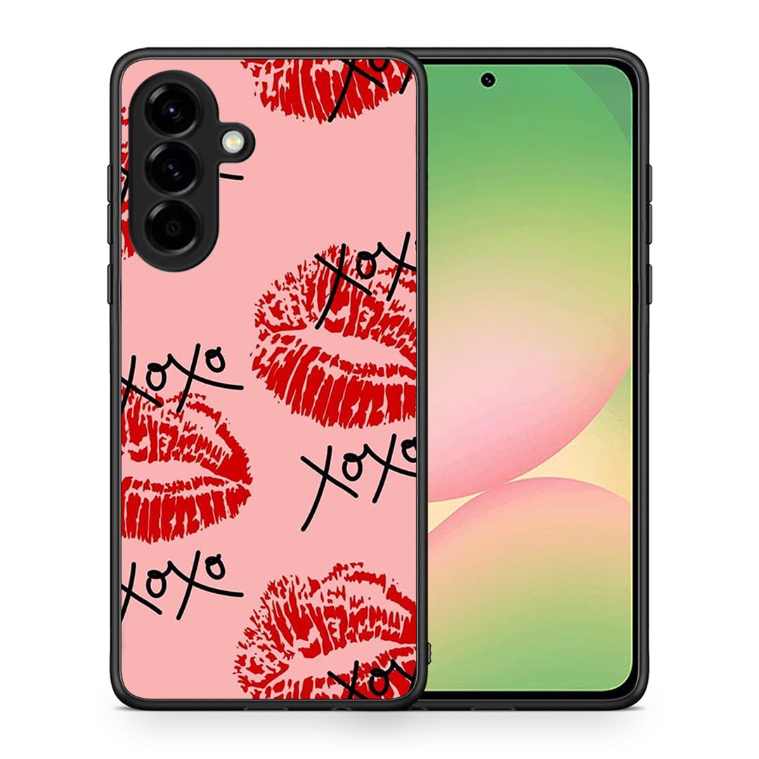 Θήκη Samsung Galaxy A56 XOXO Lips από τη Smartfits με σχέδιο στο πίσω μέρος και μαύρο περίβλημα | Samsung Galaxy A56 XOXO Lips case with colorful back and black bezels
