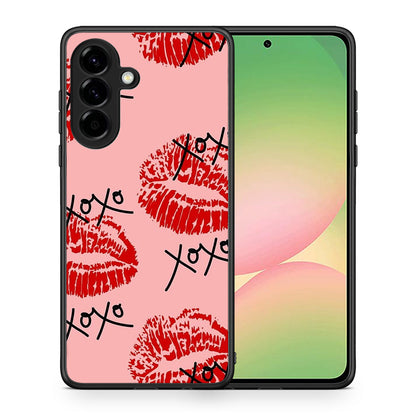 Θήκη Samsung Galaxy A56 XOXO Lips από τη Smartfits με σχέδιο στο πίσω μέρος και μαύρο περίβλημα | Samsung Galaxy A56 XOXO Lips case with colorful back and black bezels