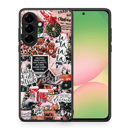 Θήκη Samsung Galaxy A56 Xmas Habbits από τη Smartfits με σχέδιο στο πίσω μέρος και μαύρο περίβλημα | Samsung Galaxy A56 Xmas Habbits case with colorful back and black bezels