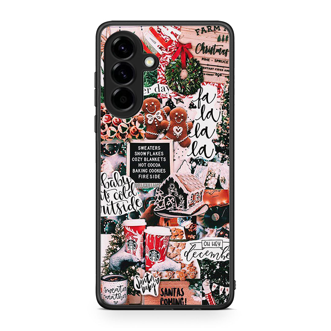 Samsung Galaxy A56 Xmas Habbits θήκη από τη Smartfits με σχέδιο στο πίσω μέρος και μαύρο περίβλημα | Smartphone case with colorful back and black bezels by Smartfits