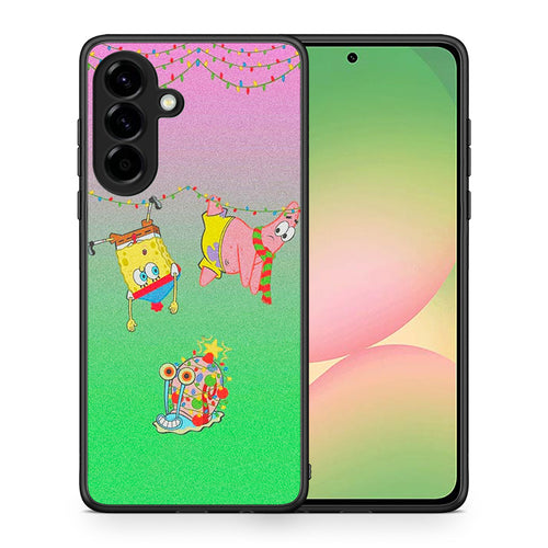 Θήκη Samsung Galaxy A56 Xmas Lights από τη Smartfits με σχέδιο στο πίσω μέρος και μαύρο περίβλημα | Samsung Galaxy A56 Xmas Lights case with colorful back and black bezels