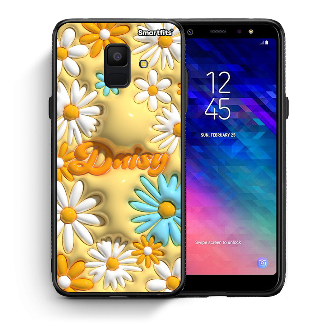 Θήκη Samsung A6 2018 Bubble Daisies από τη Smartfits με σχέδιο στο πίσω μέρος και μαύρο περίβλημα | Samsung A6 2018 Bubble Daisies case with colorful back and black bezels