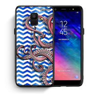 Thumbnail for Θήκη Samsung A6 2018 Chevron Devilfish από τη Smartfits με σχέδιο στο πίσω μέρος και μαύρο περίβλημα | Samsung A6 2018 Chevron Devilfish case with colorful back and black bezels