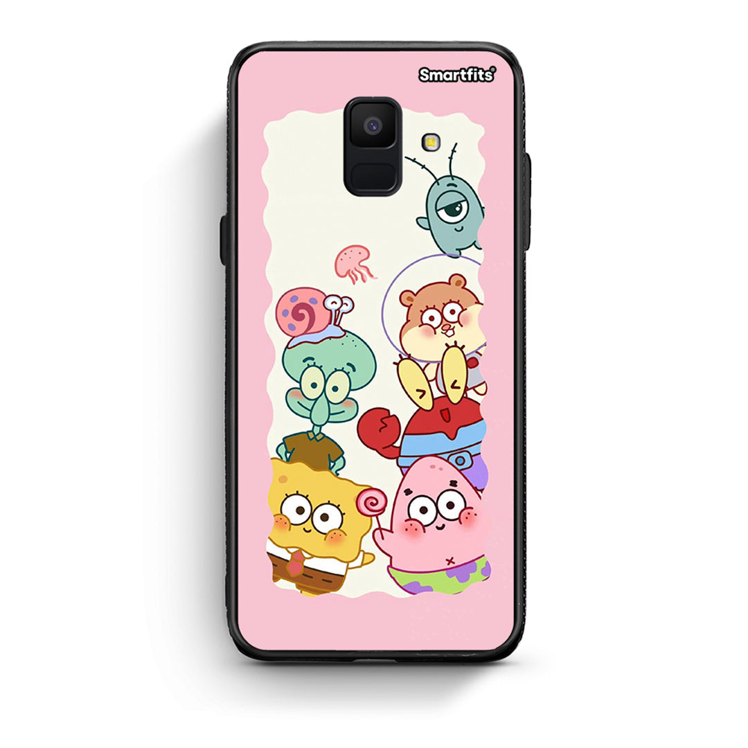 samsung A6 Cute Companion θήκη από τη Smartfits με σχέδιο στο πίσω μέρος και μαύρο περίβλημα | Smartphone case with colorful back and black bezels by Smartfits