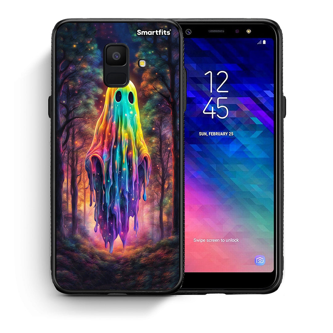 Θήκη Samsung A6 2018 Halloween Ghost από τη Smartfits με σχέδιο στο πίσω μέρος και μαύρο περίβλημα | Samsung A6 2018 Halloween Ghost case with colorful back and black bezels