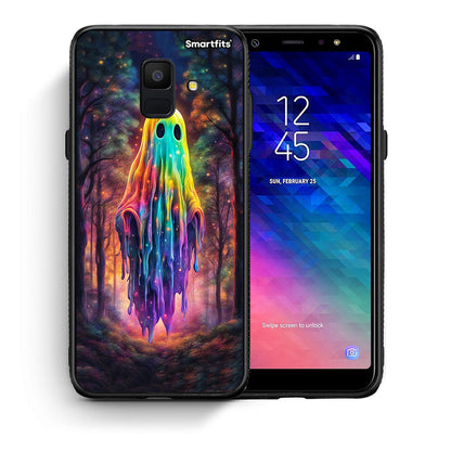 Θήκη Samsung A6 2018 Halloween Ghost από τη Smartfits με σχέδιο στο πίσω μέρος και μαύρο περίβλημα | Samsung A6 2018 Halloween Ghost case with colorful back and black bezels