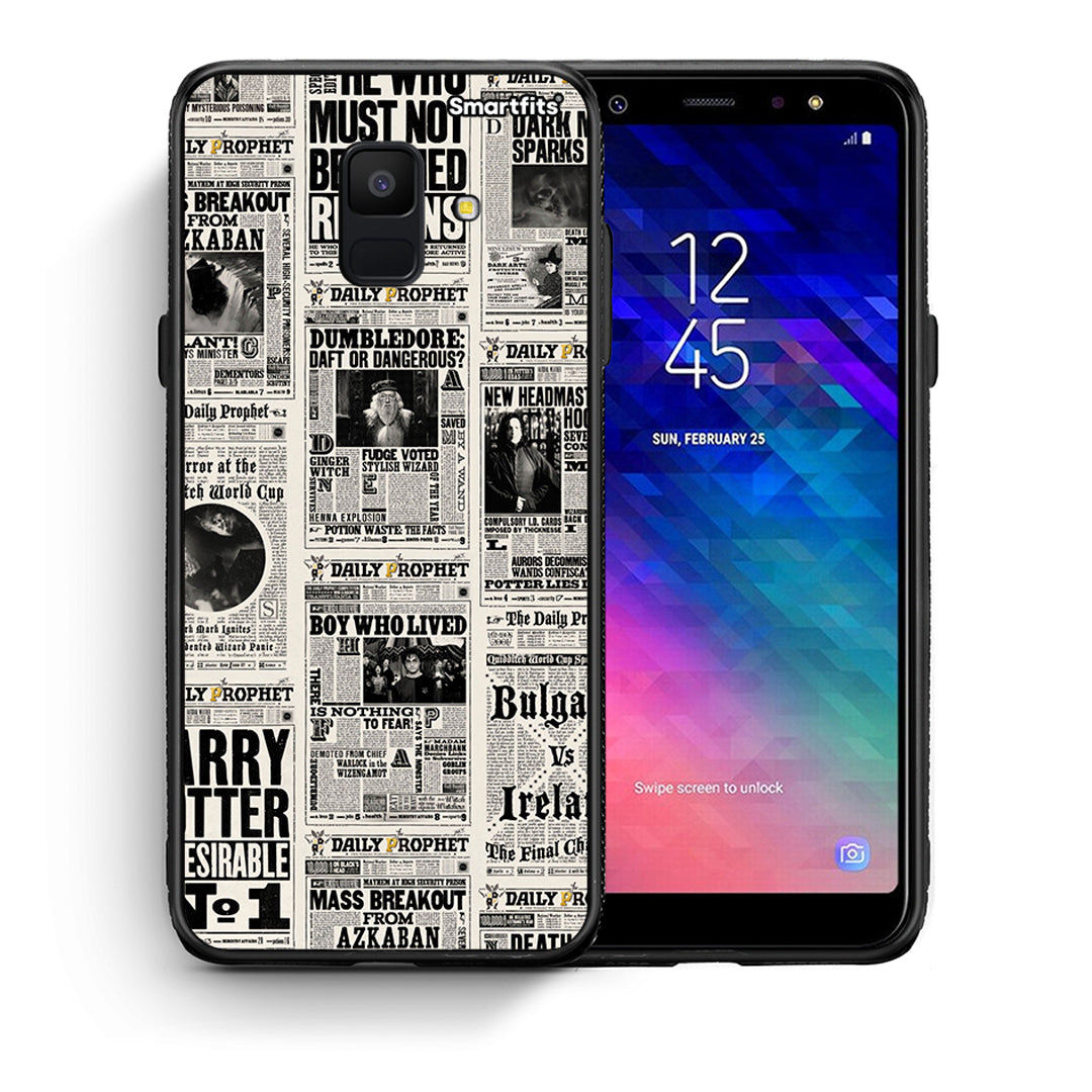 Θήκη Samsung A6 2018 Harry Paper από τη Smartfits με σχέδιο στο πίσω μέρος και μαύρο περίβλημα | Samsung A6 2018 Harry Paper case with colorful back and black bezels